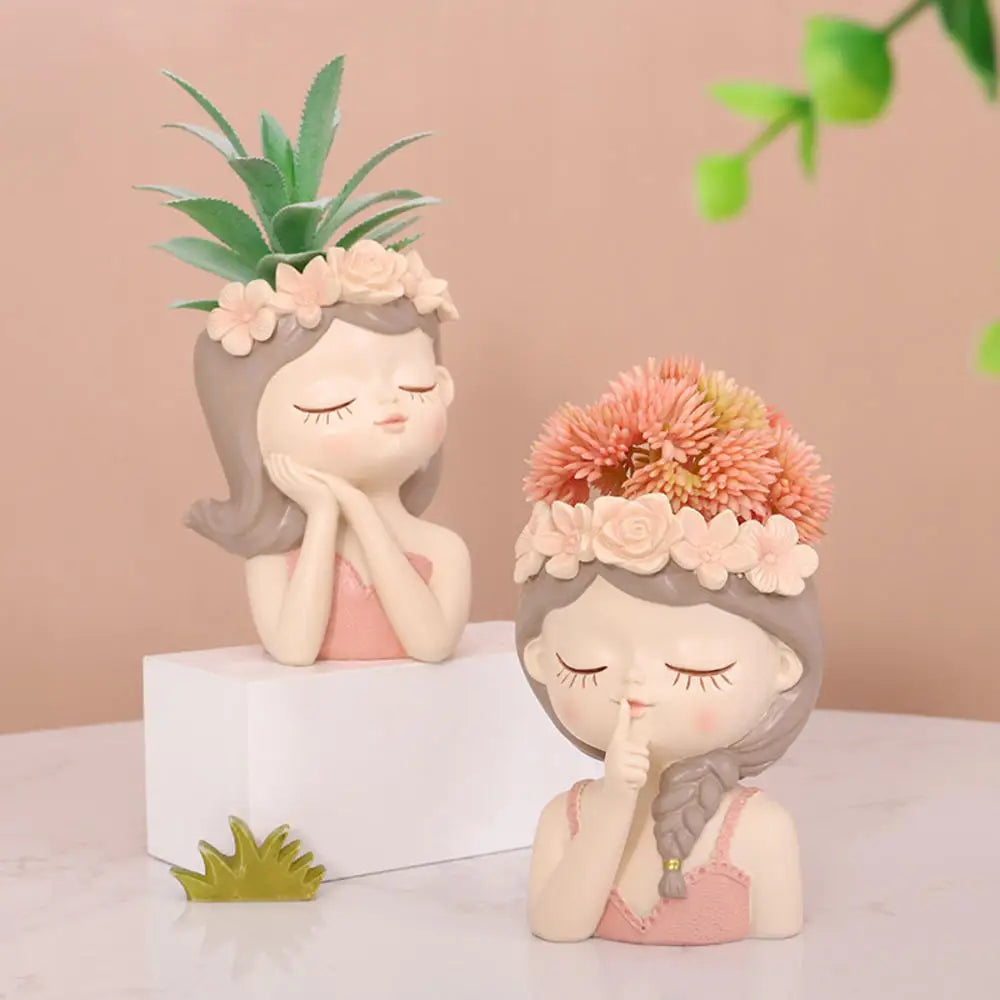 3D Beauty Flower Girls Pot Silicone Mold DIY Homemade Portrait