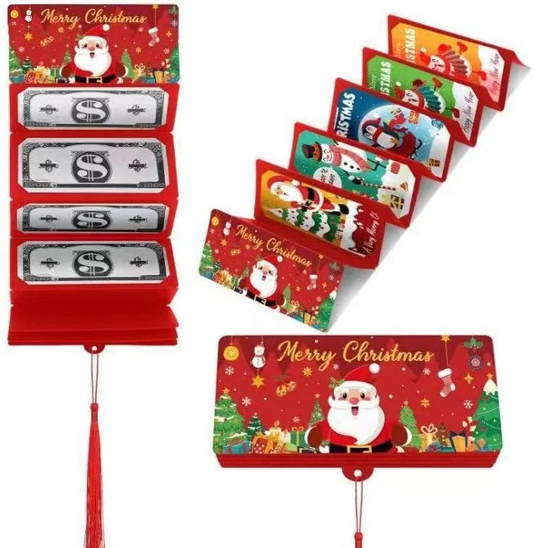 Christmas Money Holder Wallet Red Envelope Greeting Card Creative