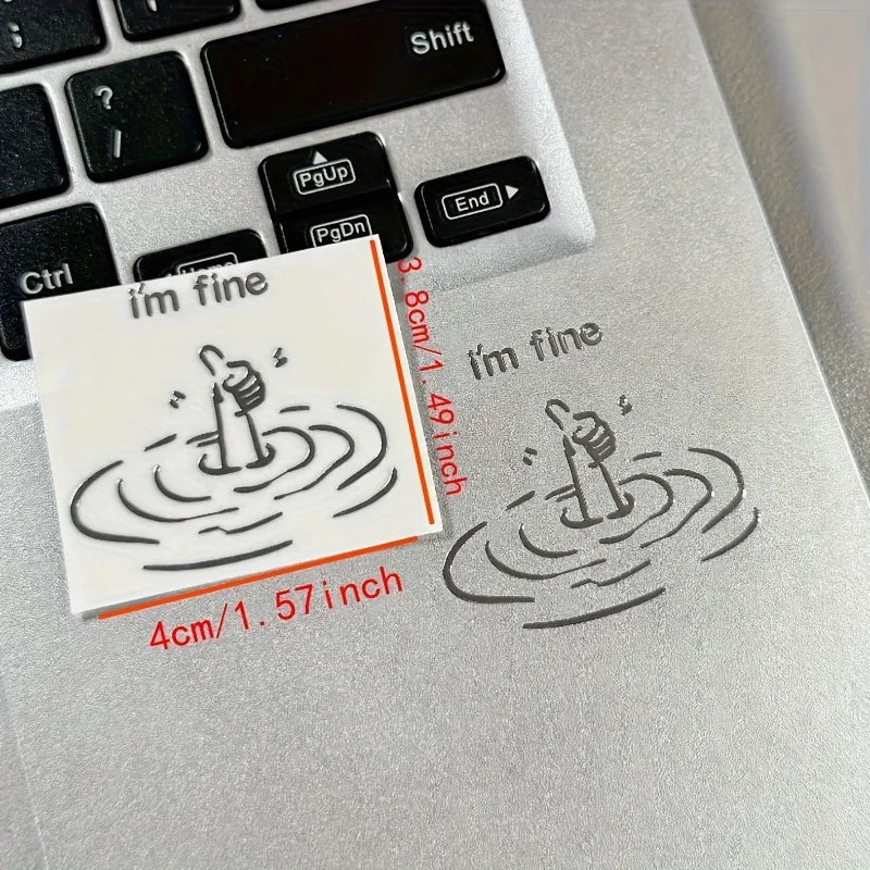 "I'M Fine" Funny Sarcastic Waterproof Laptop Stickers – PVC
