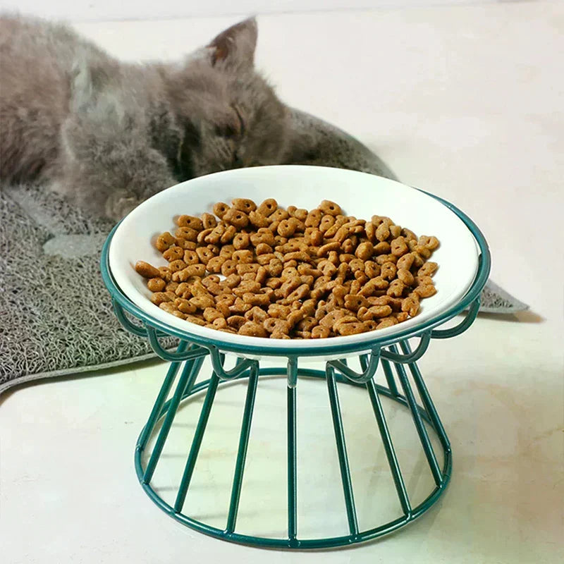 Ceramic Raised Pet Bowl Food Water Supports Cats Amp Doggie Cat Stand