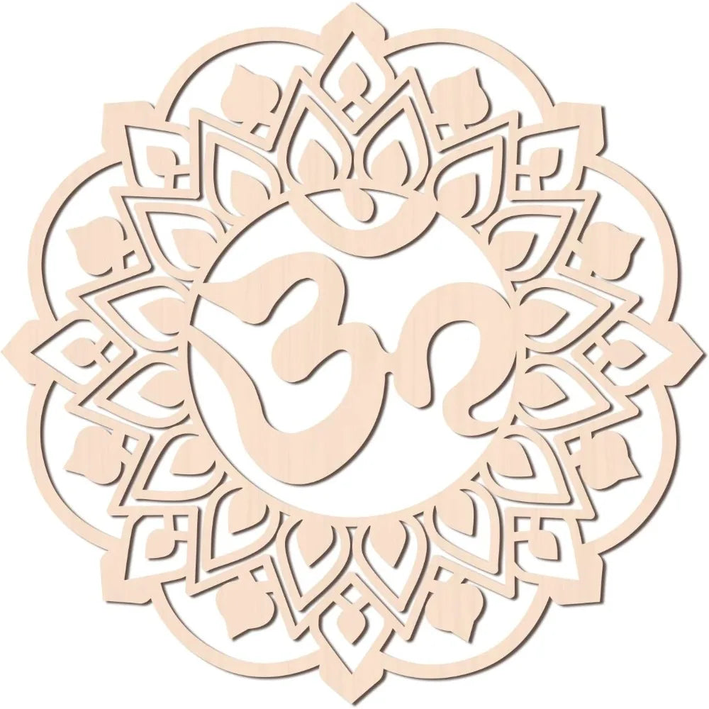 12-Inch Om Aum Sanskrit Wooden Wall Art | Sacred Geometry Decor