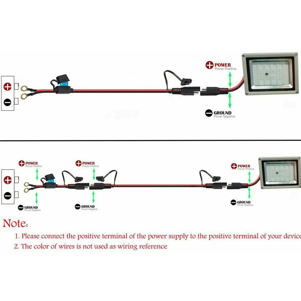 12V SAE Quick Disconnect Cable for Motorcycle Battery Charger