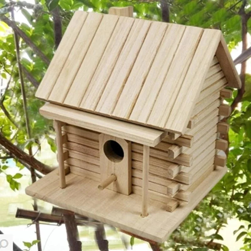 Wooden Bird House Nest Box for Parrot, Cockatiel & Swallow