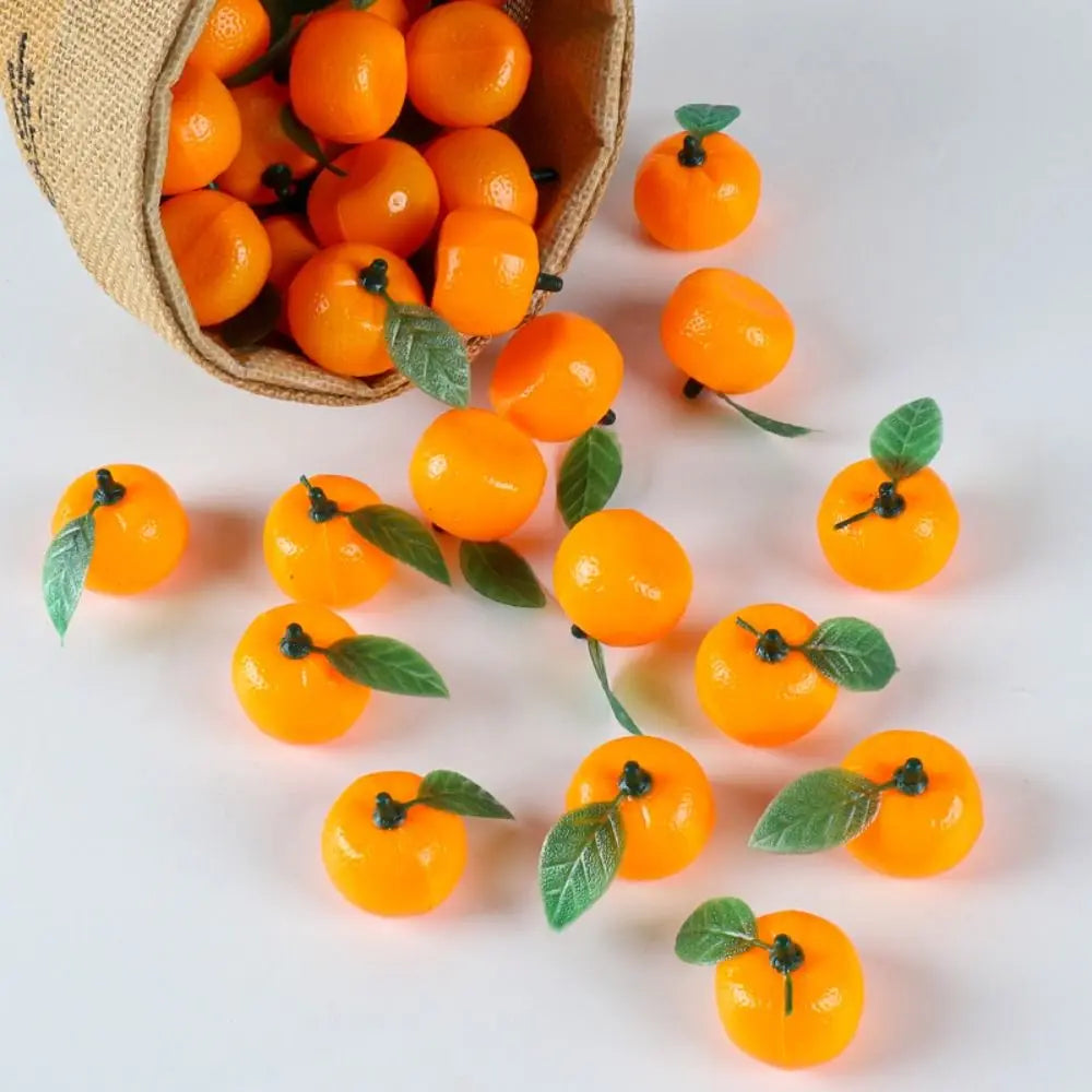 10pcs Mini Artificial Plastic Oranges – Realistic Fruit Props