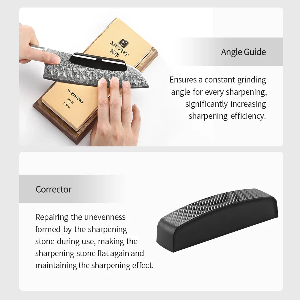XINZUO Double-Sided Whetstone 1000/5000 or 3000/8000 Grit + Guide