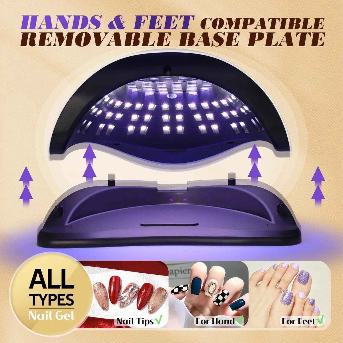 UV LED Nail Lamp 81 Fast Curing Dryer Gel Polish Manicure Pedicure