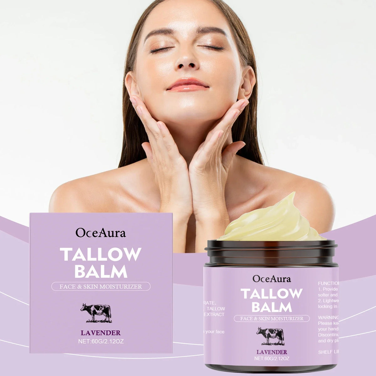 OceAura Lavender Tallow Moisturizing Body Cream 60g