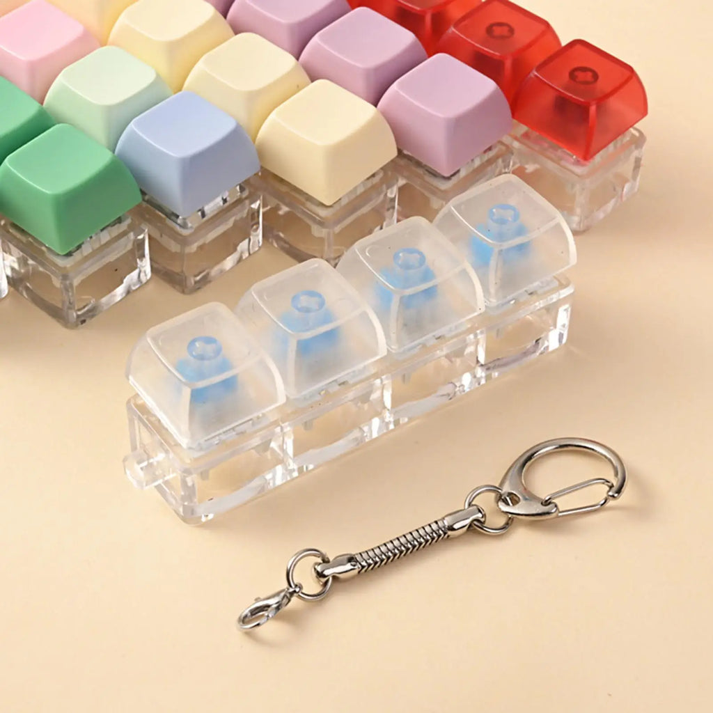 Keyboard Fidget Clicker Keychain – Quiet Tactile Toy for Focus