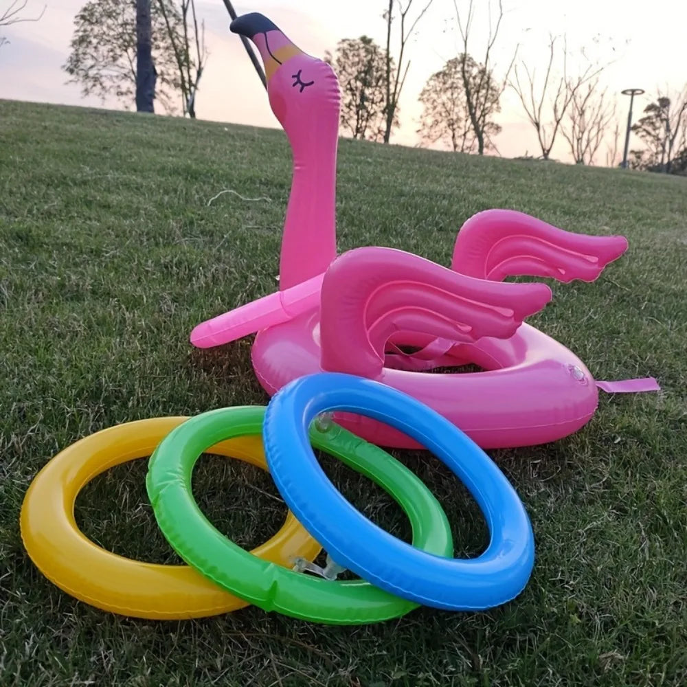 Inflatable Flamingo Ring Toss Game Set – Fun Party Toy