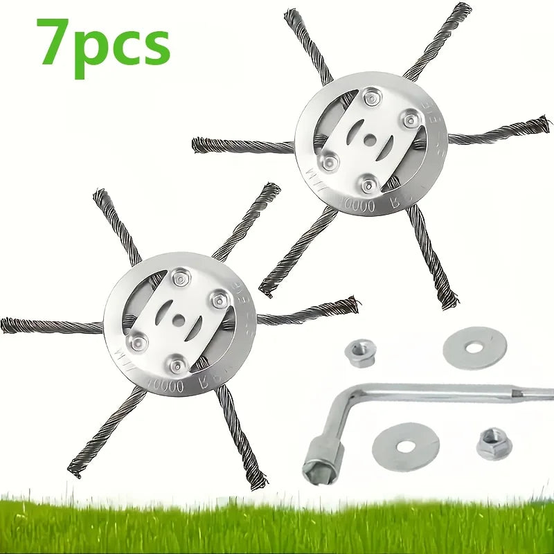 Steel Wire Wheel Head Grass Trimmer Universal Weeding Brush Courtyard