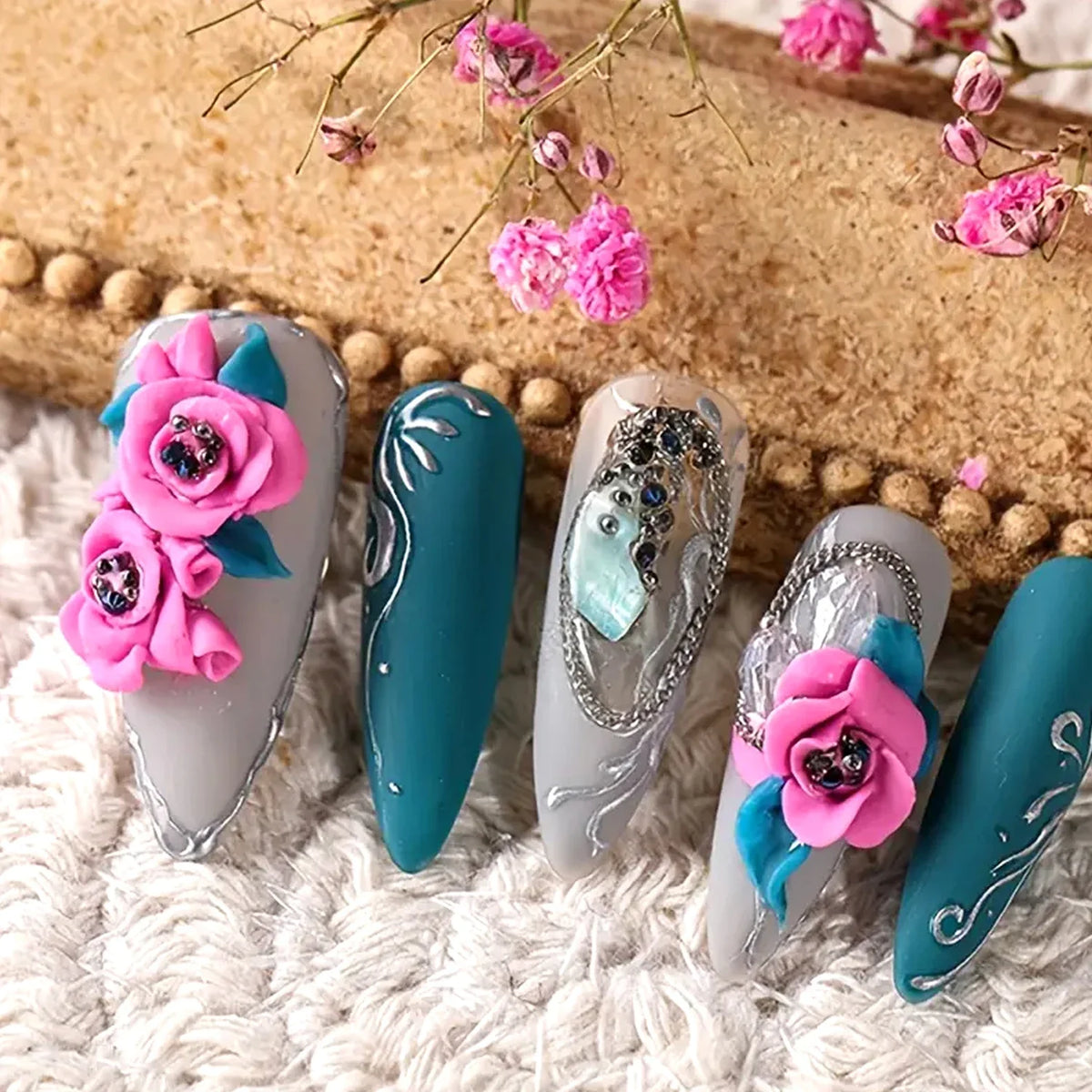 Nail Art Accessories Carving Gel Supplies 3D 4D Model Carved