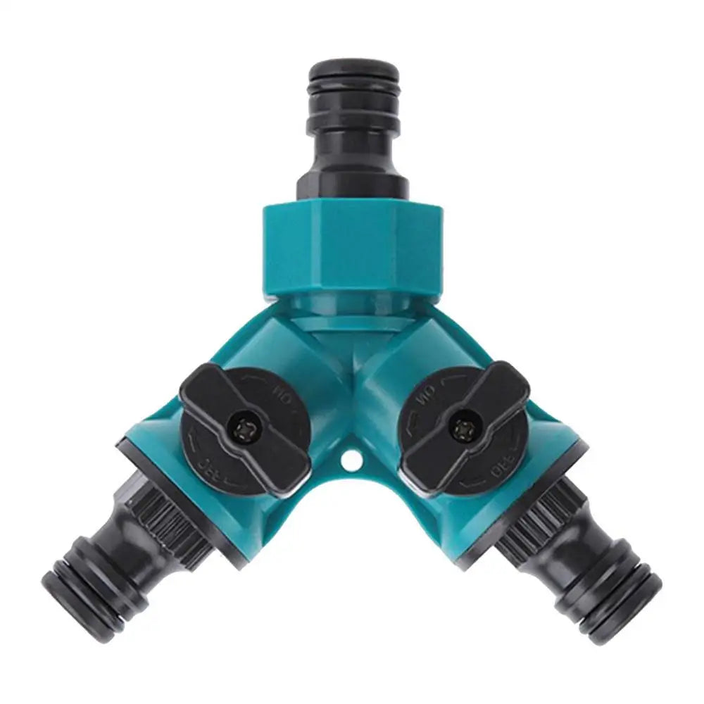 2 Way Garden Hose Splitter Connector Faucet Watering Shut Off