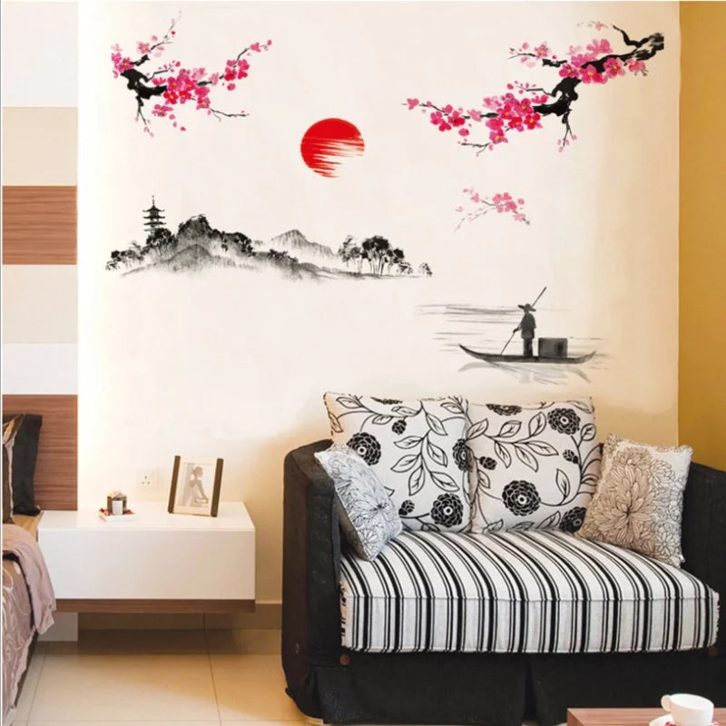 Cherry Blossom Wall Sticker – Sakura Tree Mural Decal 60×90cm