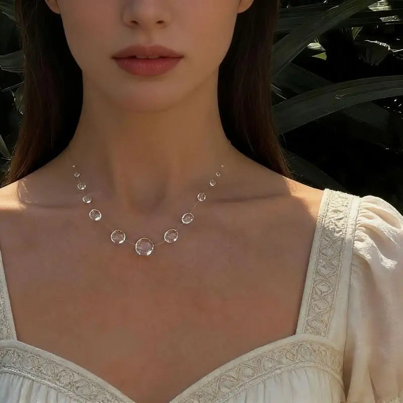 Clear Dewdrop Necklace – Handmade Resin Water Drop Pendant