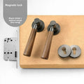 Retro Wooden Door Handle Lock | Silent Magnetic Split Lock