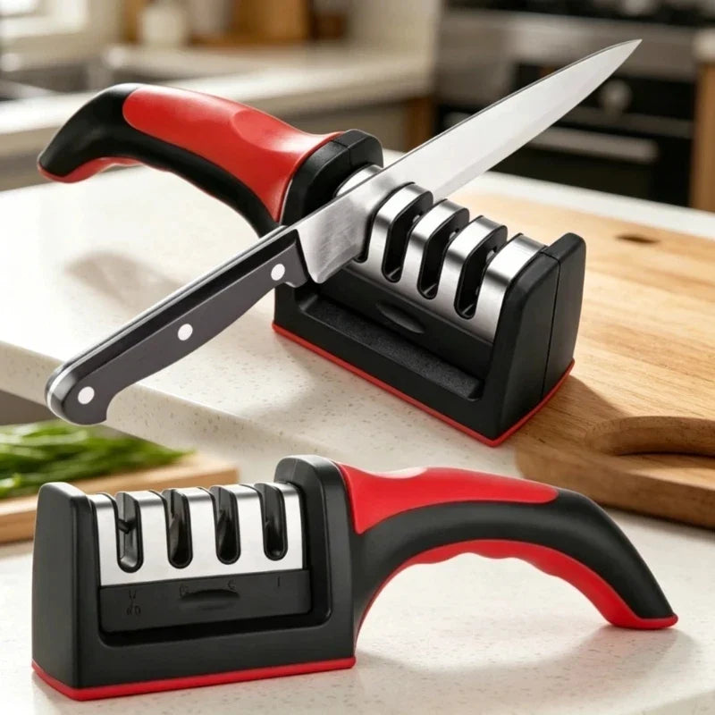 4-Stage Professional Knife Sharpener Tungsten Steel Diamond Ceramic