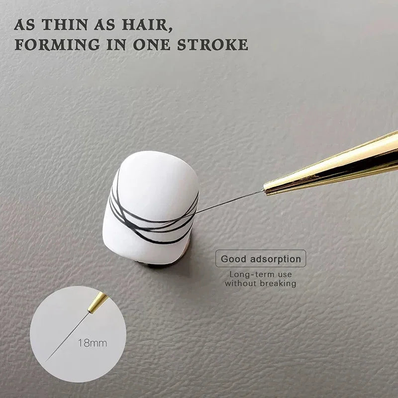 5-Piece Fine Nail Art Liner Brush Set – UV Gel & DIY Nails