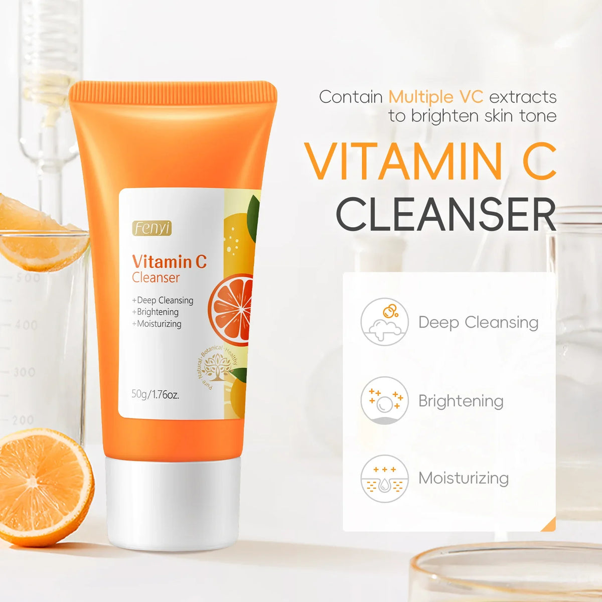 LAIKOU Vitamin C Facial Cleanser – Hydrating Foam Face Wash