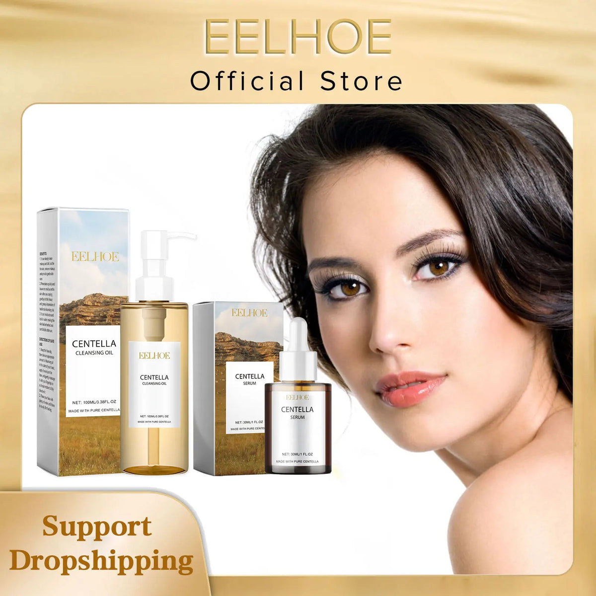 EELHOE Centella Cleansing Oil & Hydrating Face Serum Set