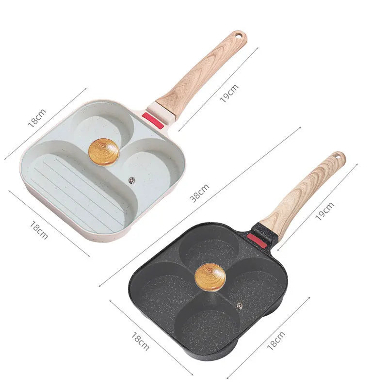 4-Cup Nonstick Egg Frying Pan with Lid | Omelet Skillet