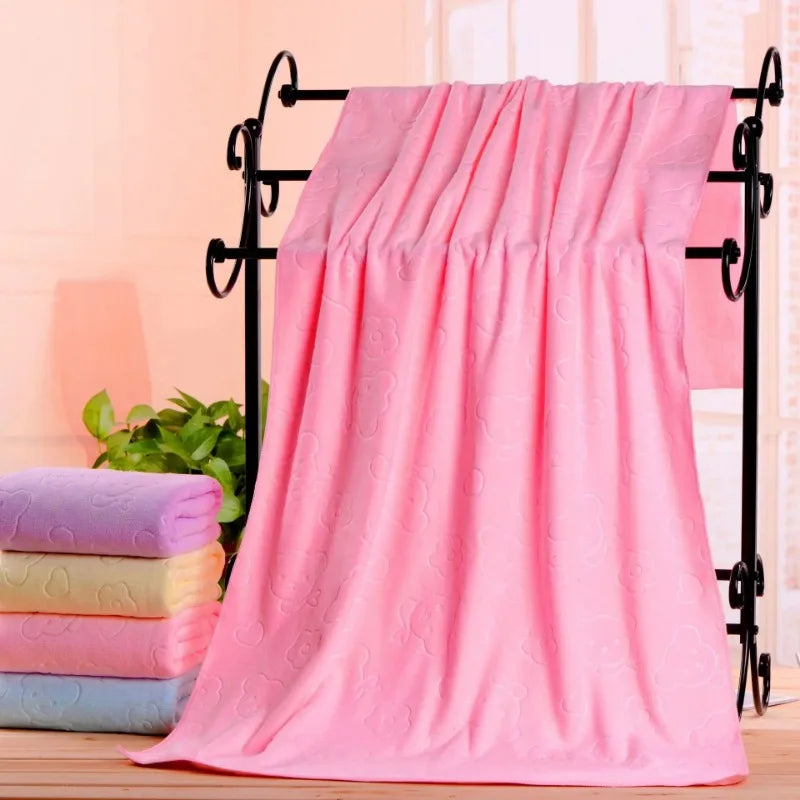 Embossed Microfiber Bath Towel | Quick-Dry & Ultra-Absorbent