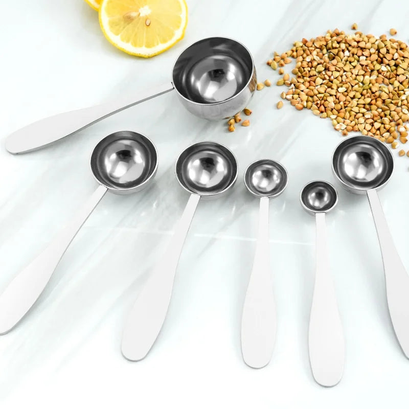 Stainless Steel Gram Measuring Spoons – 1g 3g 5g 10g Scoop Set