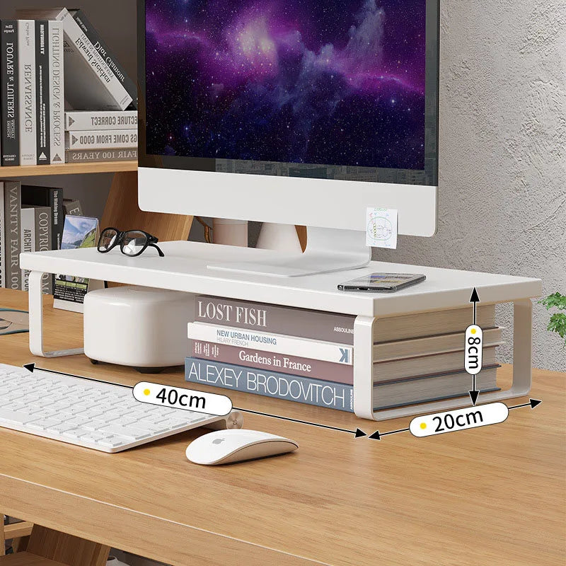 Monitor Stand & Desk Organizer – Iron Storage Shelf Riser