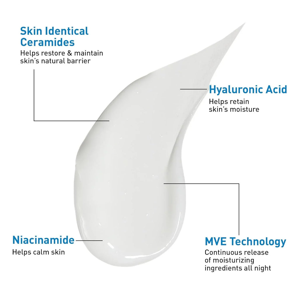 CeraVe PM Night Moisturizer – Hyaluronic Acid & Ceramides 3oz