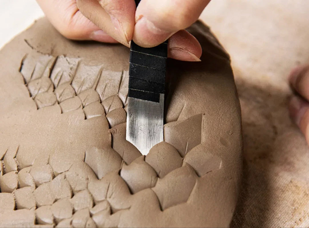 Dragon & Fish Scale Texture Blade | Pottery Carving Tool