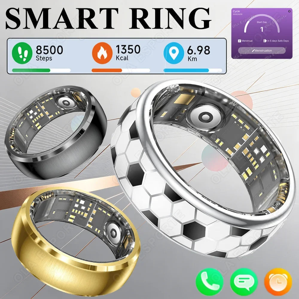 Fashion Smart Ring Men Women Heart Rate Blood Oxygen Sleep Monitor