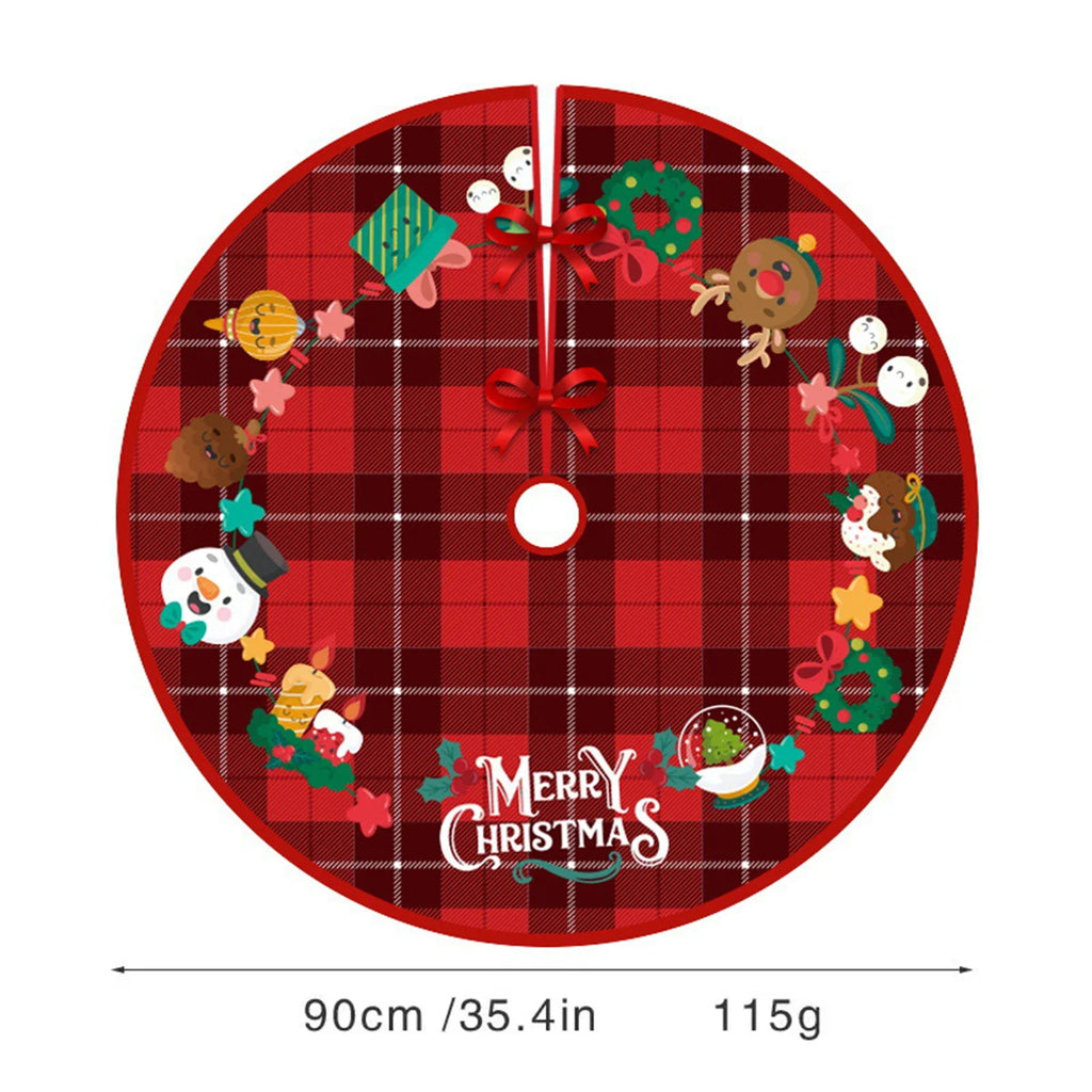 Large Round Christmas Tree Mat – Non-Slip Holiday Rug 90cm