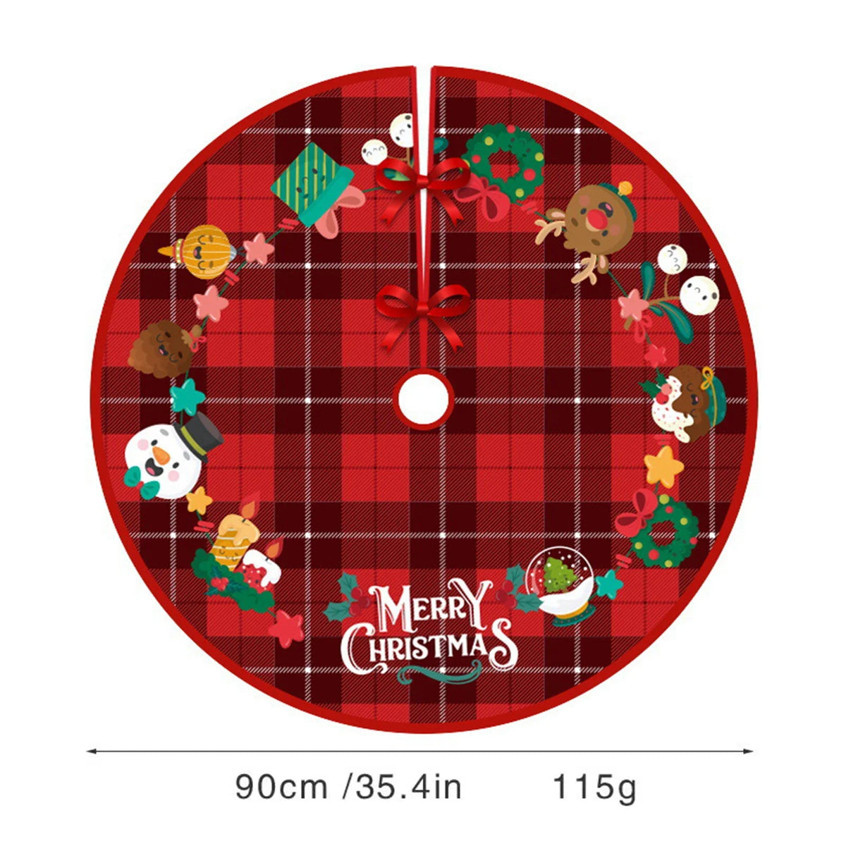 Large Round Christmas Tree Mat – Non-Slip Holiday Rug 90cm