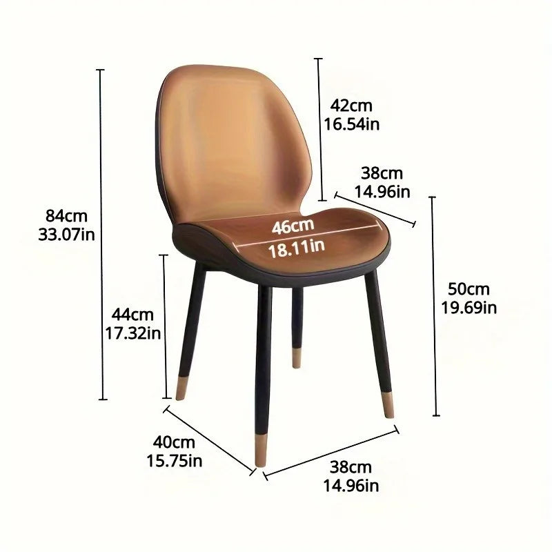 Modern Dining Chair – Padded Foam Seat & Metal Frame