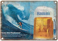 Retro Ham's Beer Surf Tin Sign – Vintage Aluminum Wall Art