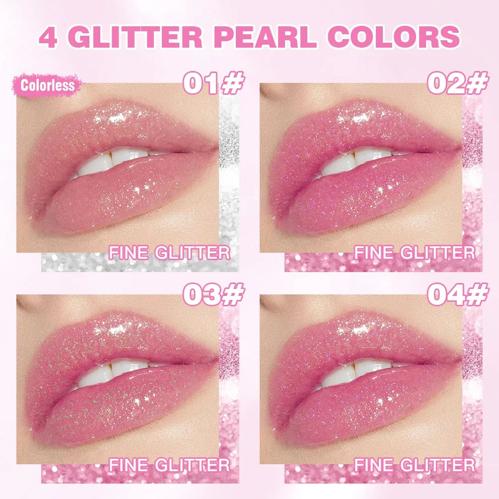 QIBEST Glitter Lipstick Lip Balm Change Transparent Moisturizing