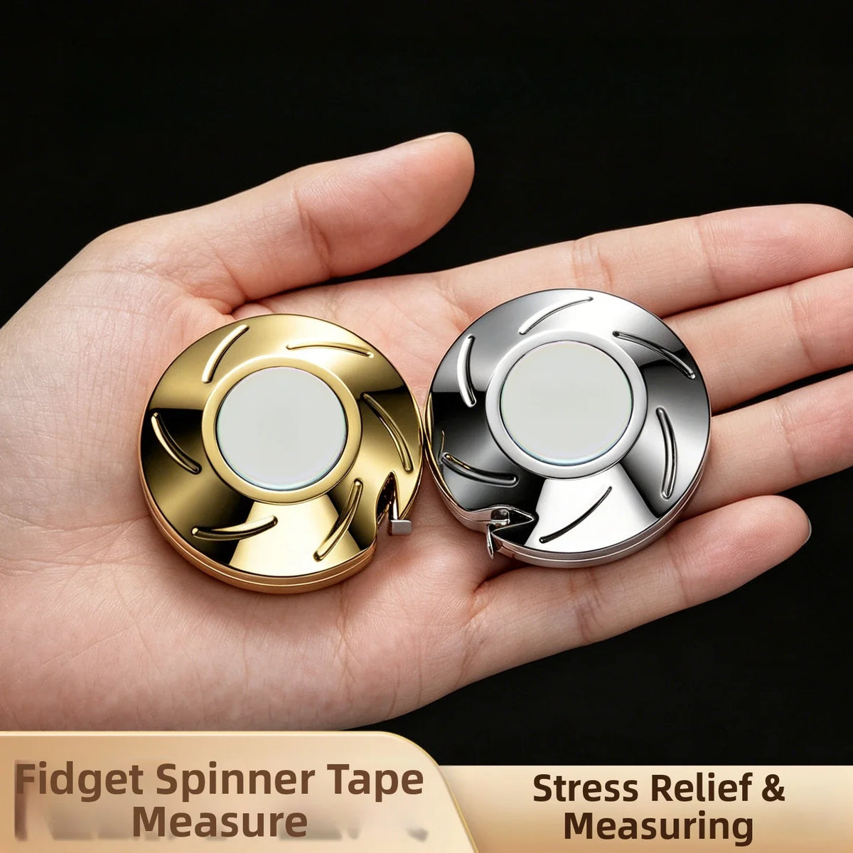Rotating Fidget Tape Measure 2M – Portable Mini Steel Ruler