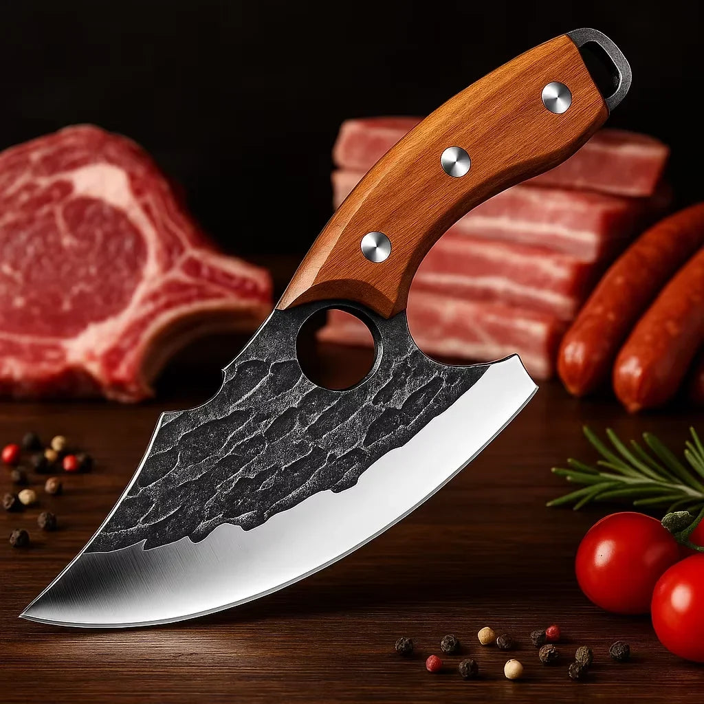 COOKCRAZE Kitchen Knife – Sharp 5CR Steel Blade, Wood Handle