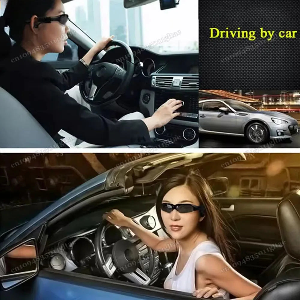 Smart Glasses Stereo Earphones Wireless Headset Mic Sunglasses