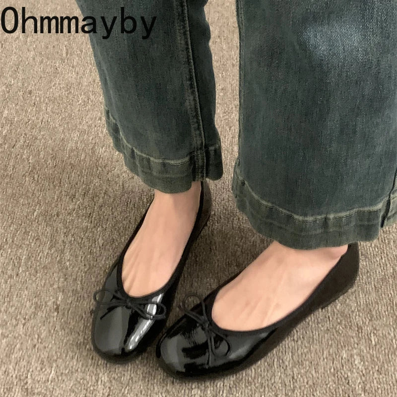 Women's Butterfly-Knot Ballet Flats – Slip-On Soft Sole Shoes