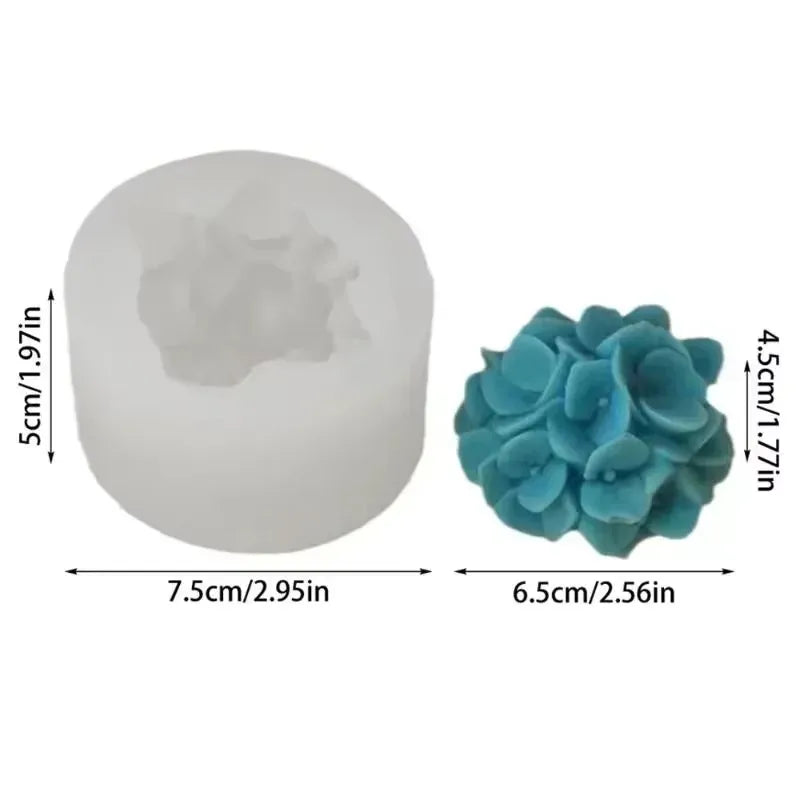 3D Hydrangea Silicone Mold Home Gypsum Decoration Aromatherapy Candle