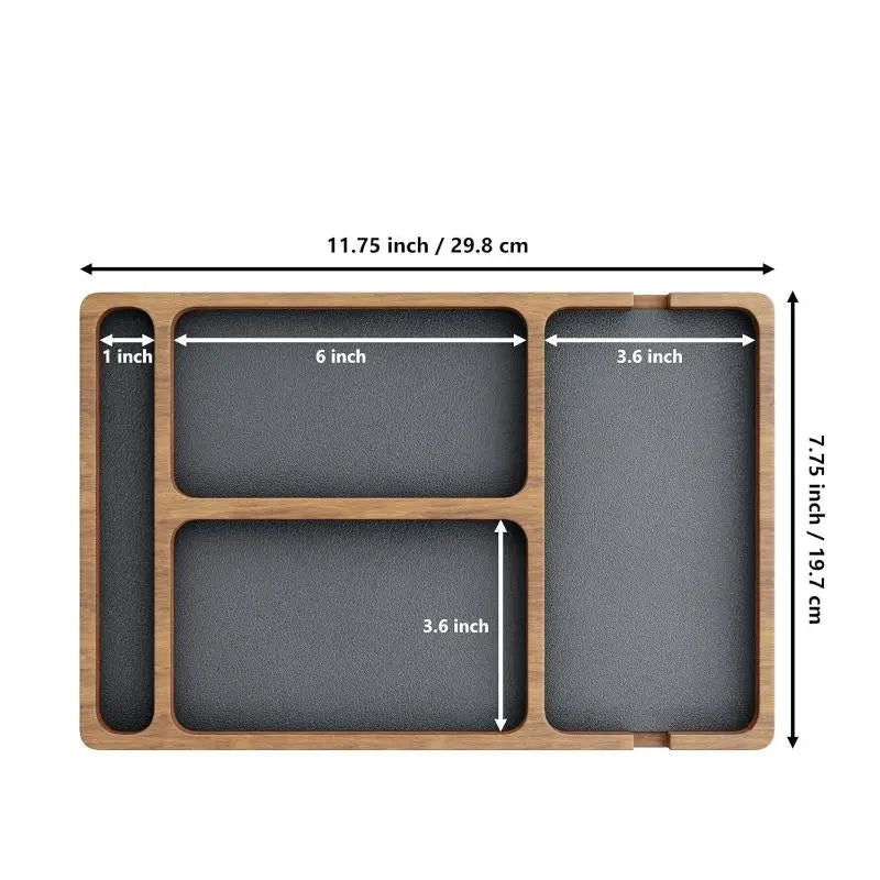 Wooden Office Desktop Storage Box Solid Wood Partition Mobile Phone
