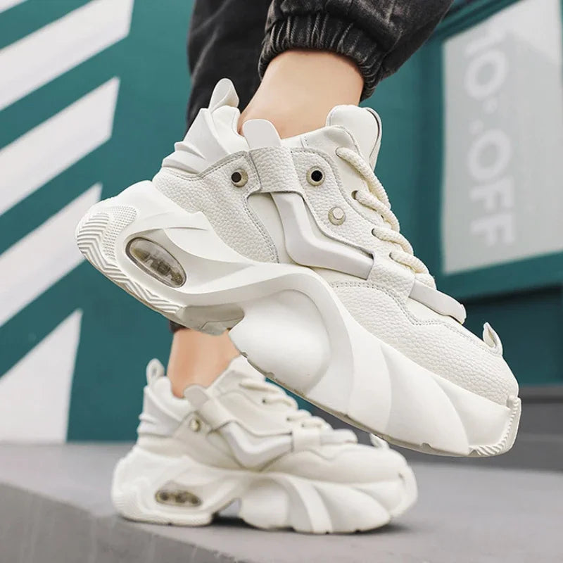 Men's Chunky Sneakers – Lace-Up Height Boost Casual Shoes