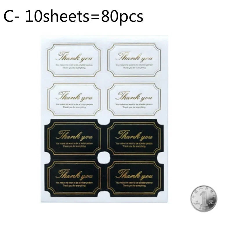 Gilding Blessing Words Seal Stickers 10 Sheets | Party Decor