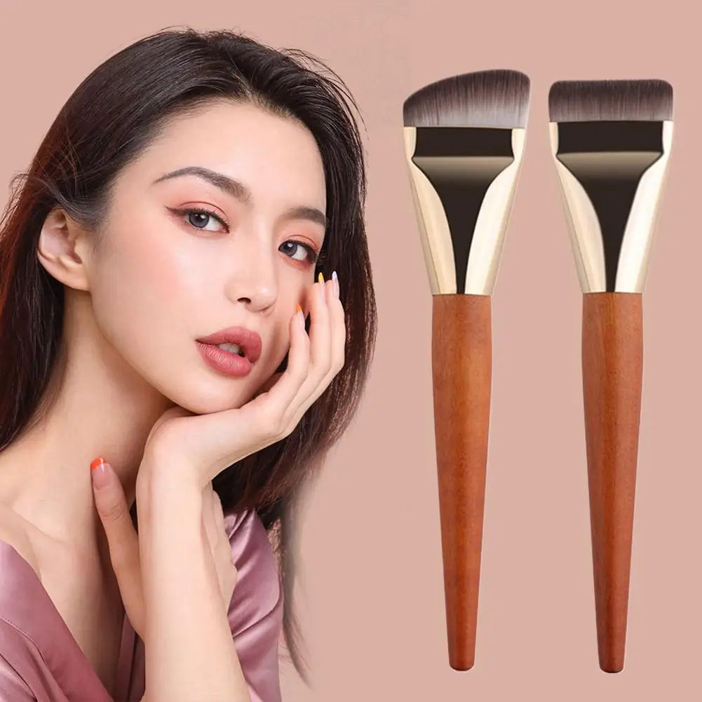 Flat Foundation Brush – Ultra Thin Angled Makeup Blending Brush