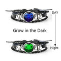 Zodiac Constellation Leather Bracelet – Glass Dome Charm Unisex