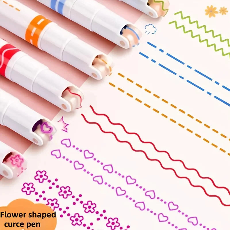 6-Pack Fine Line Graphic Outline Pens for Notes & Art