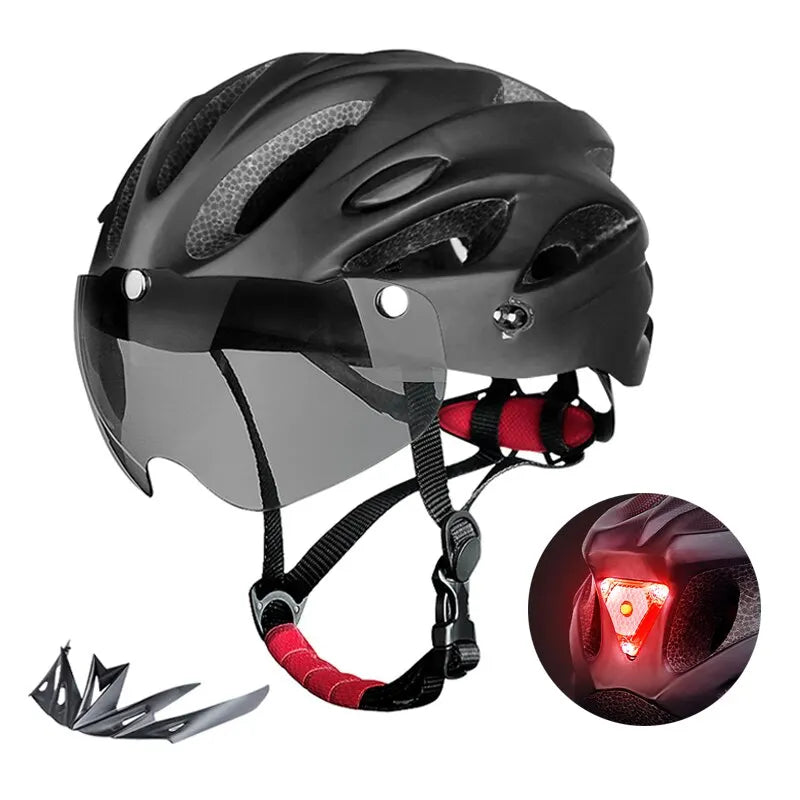 X-TIGER Adult Bike Helmet with LED Tail Light | 58–62cm