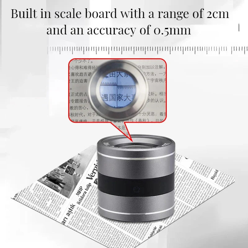 10X LED UV Magnifier Loupe – Scale Magnifying Glass for Jewelry