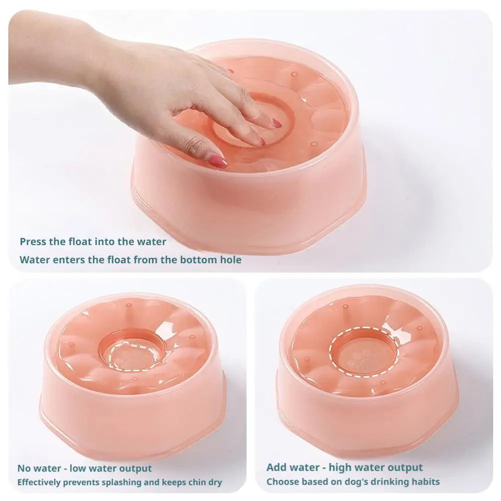 Floating Dog Water Bowl | No-Slip Slow Feeder for Cats & Dogs