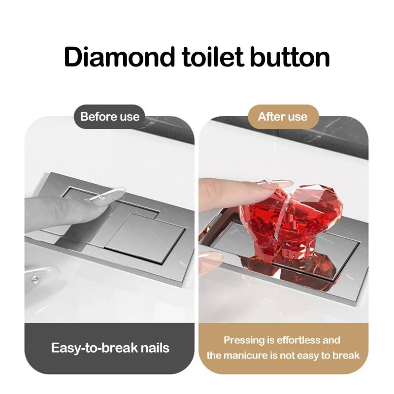 Heart Shaped Toilet Flush Button Helper – Acrylic Press Cap